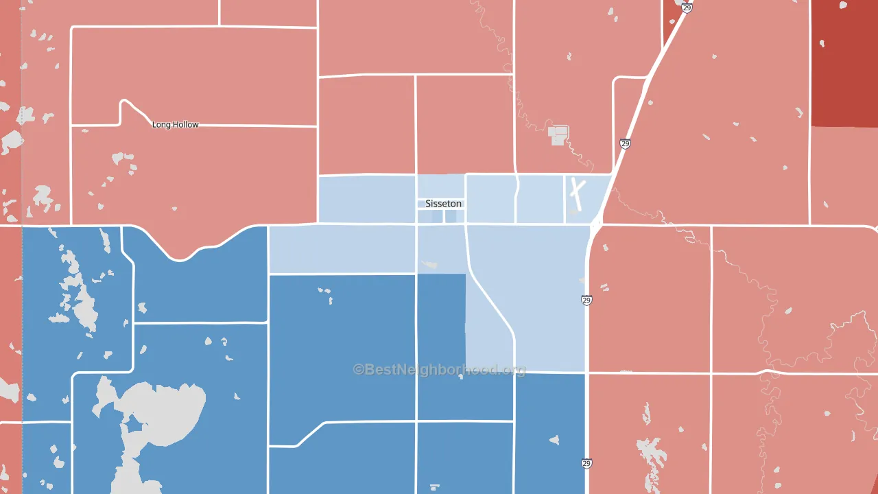 57262, SD block-group political-lean map