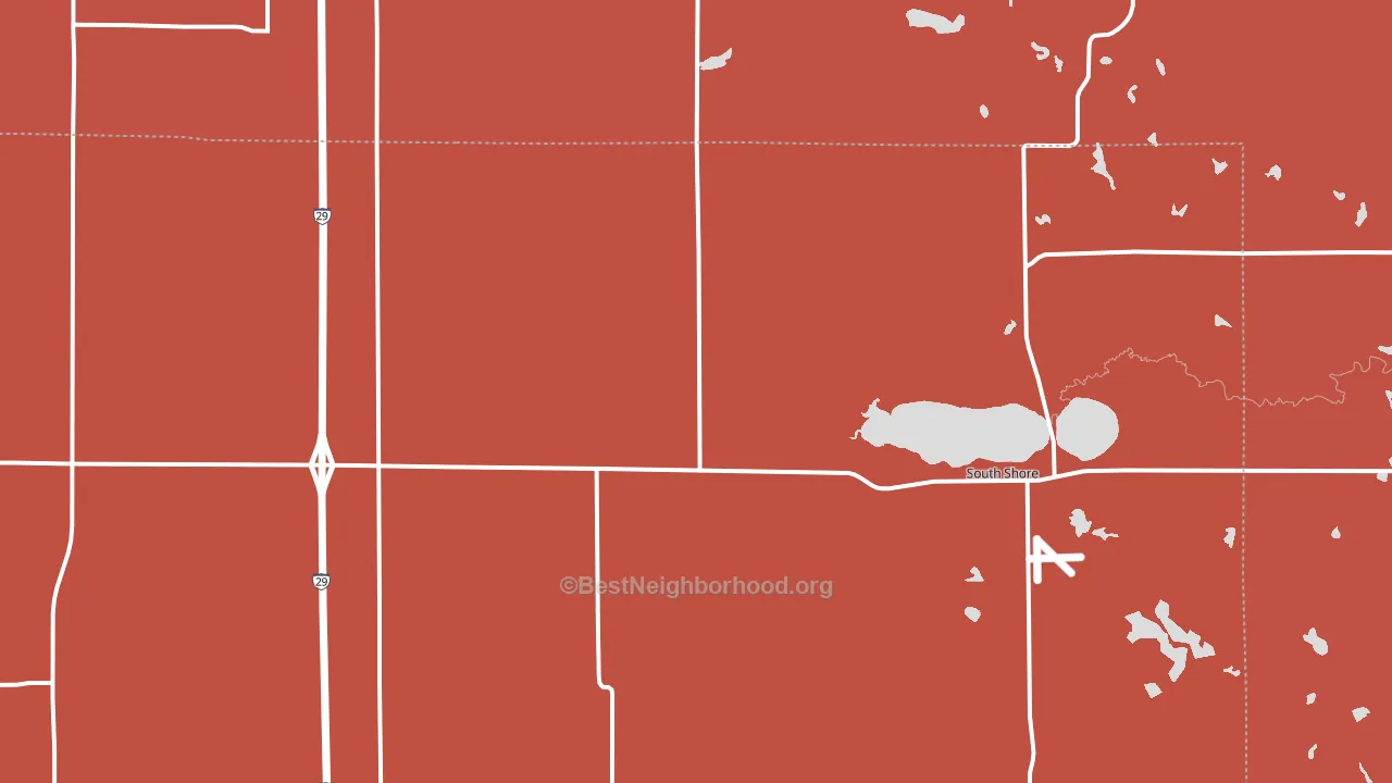 57263, SD block-group political-lean map