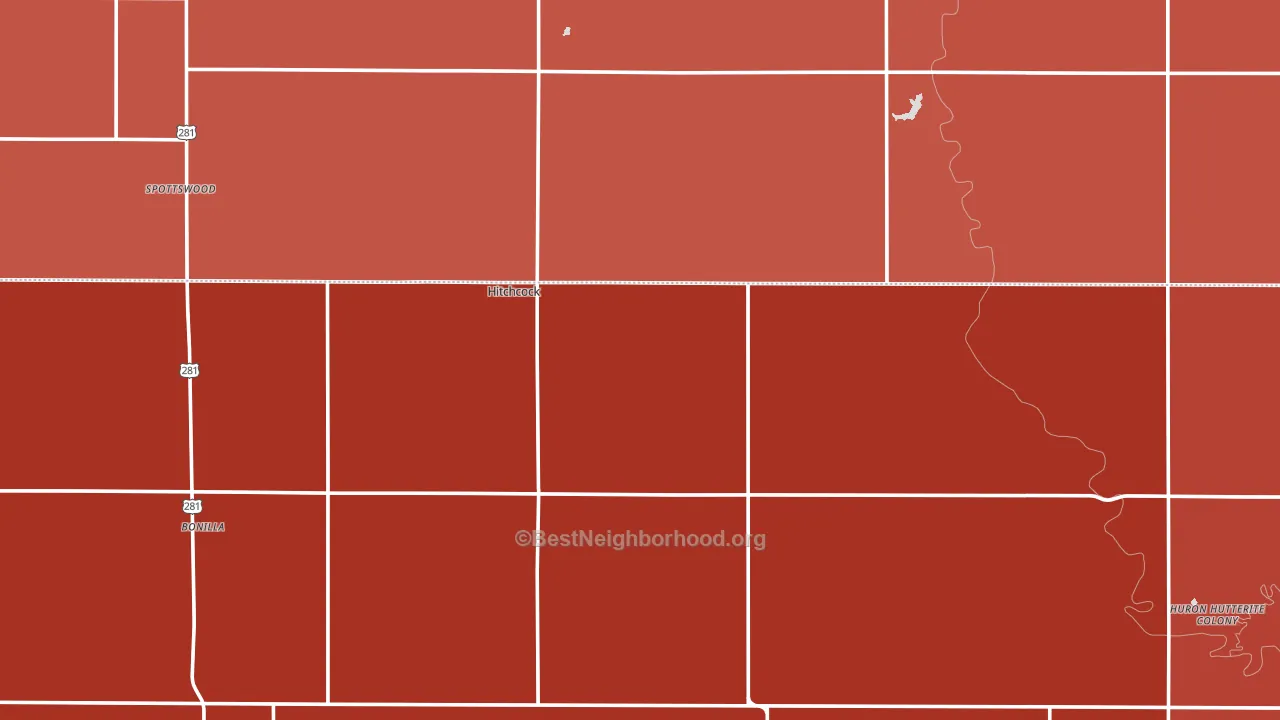 57348, SD block-group political-lean map