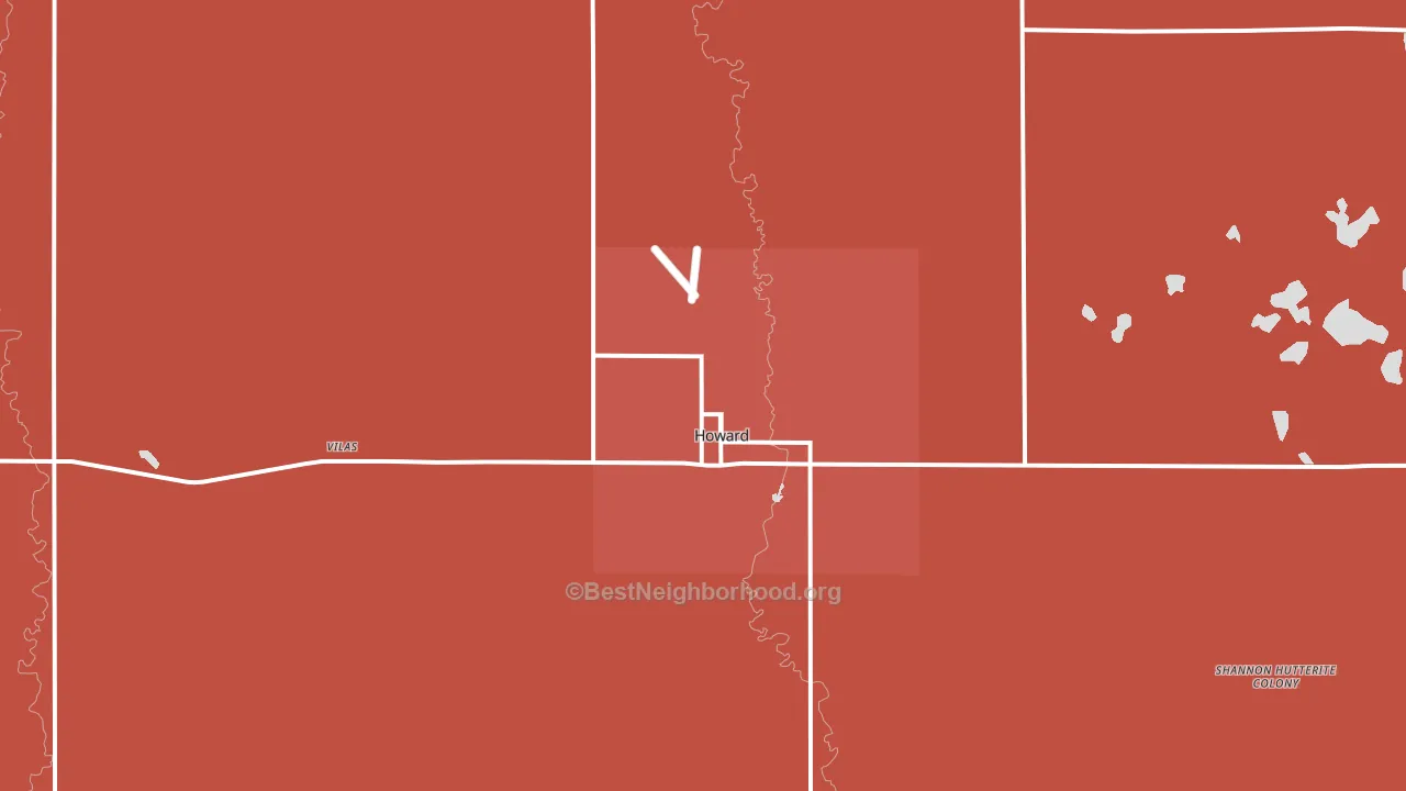 57349, SD block-group political-lean map