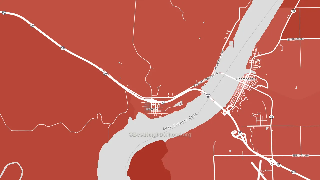 57365, SD block-group political-lean map