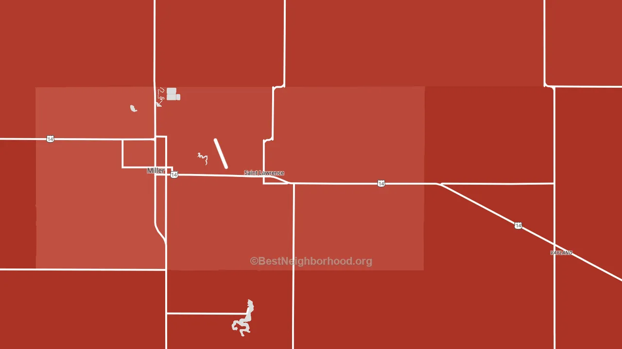 57373, SD block-group political-lean map