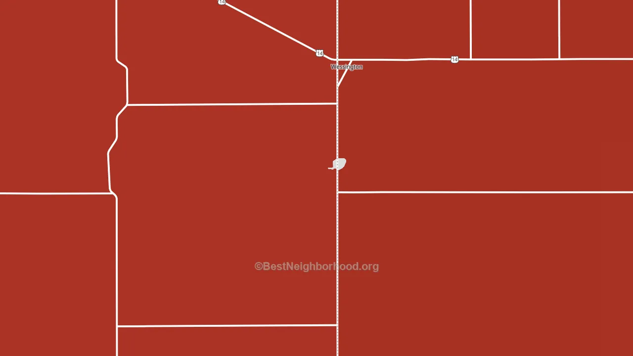 57381, SD block-group political-lean map