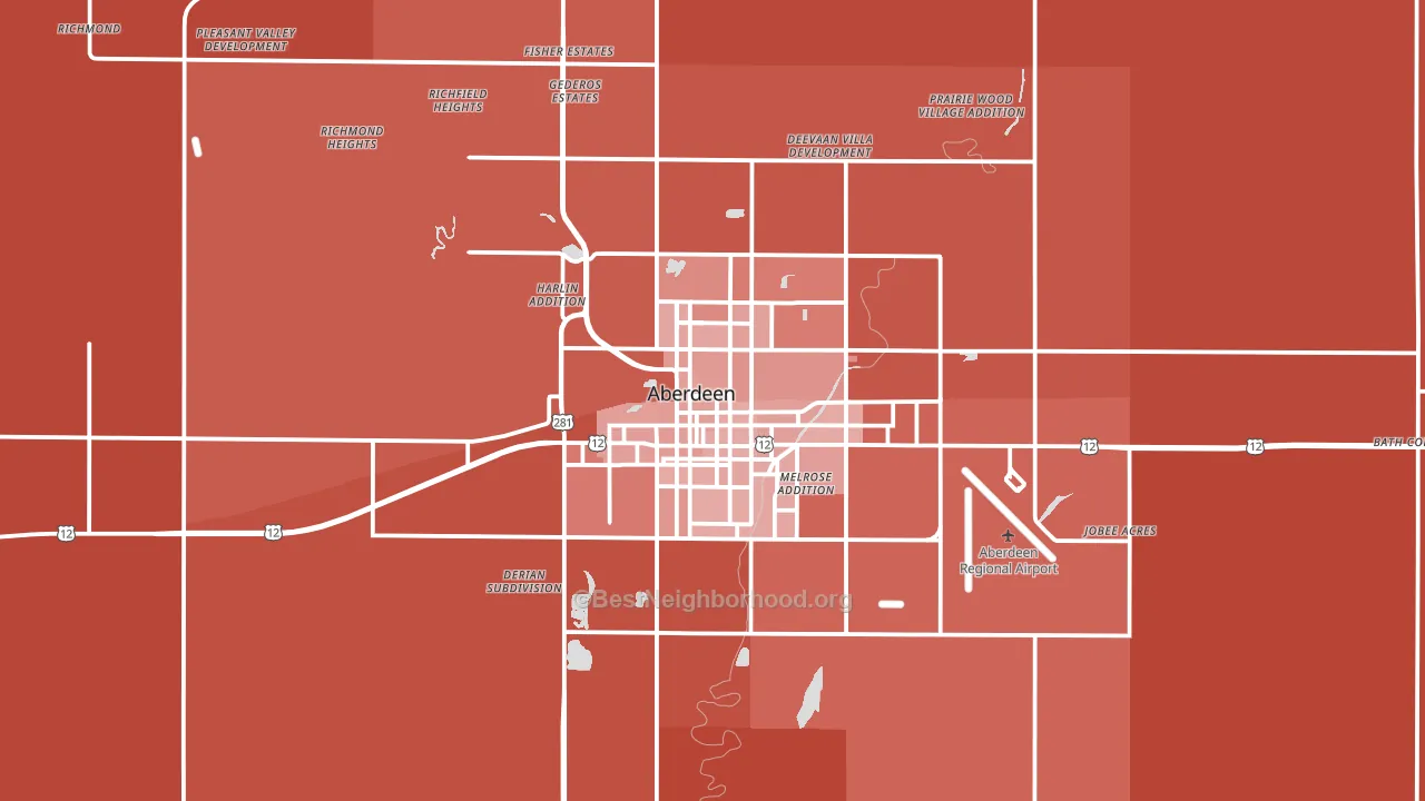 57401, SD block-group political-lean map