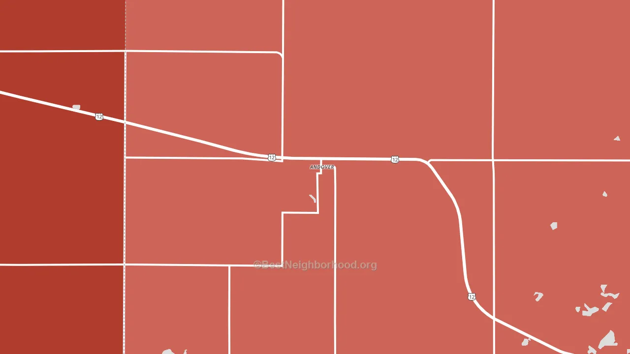 57422, SD block-group political-lean map