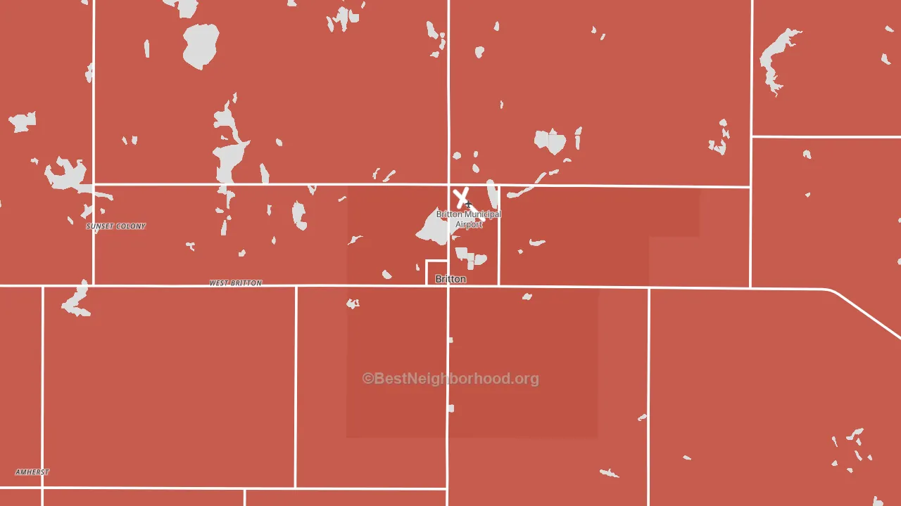 57430, SD block-group political-lean map