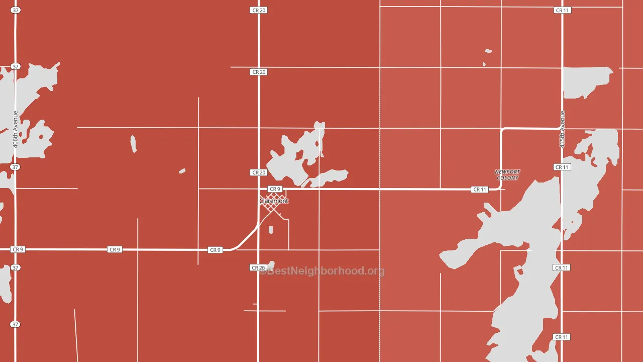 57432, SD block-group political-lean map