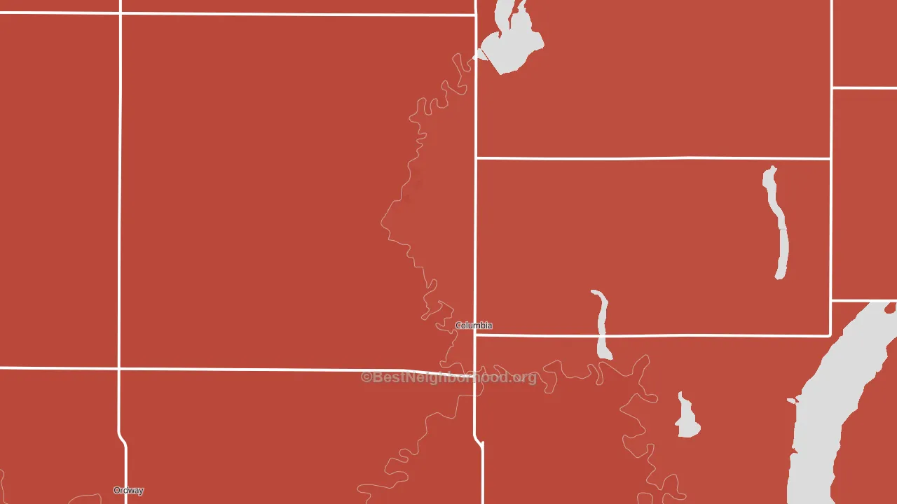 57433, SD block-group political-lean map