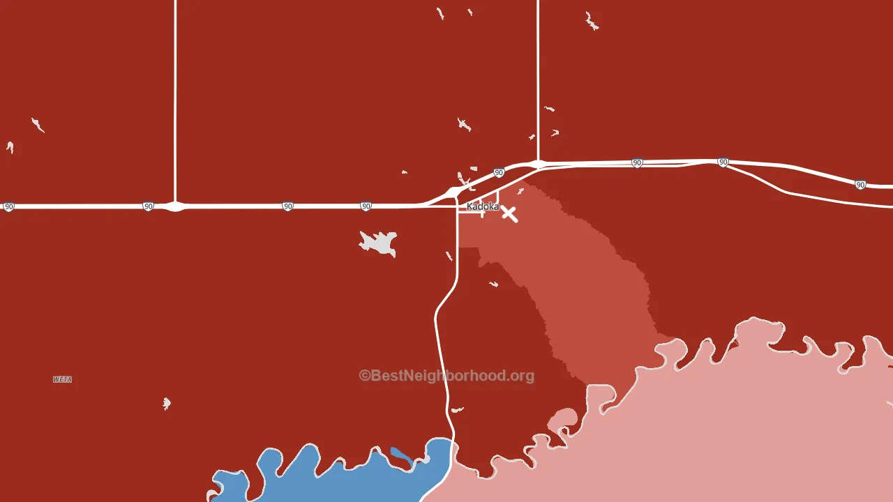 57543, SD block-group political-lean map