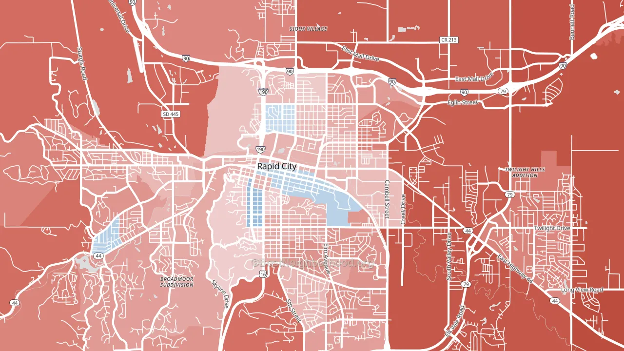 57701, SD block-group political-lean map