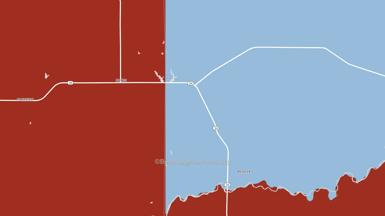 57748, SD block-group political-lean map