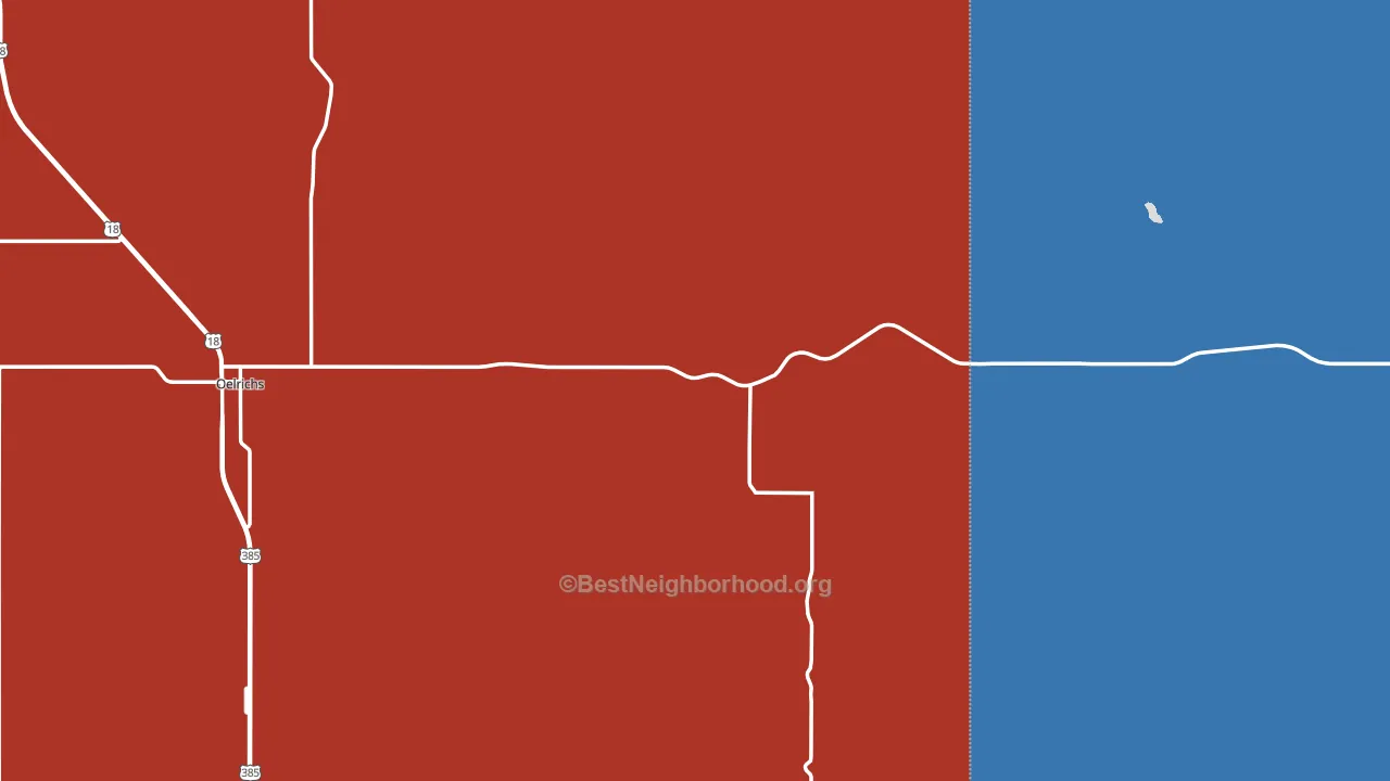 57763, SD block-group political-lean map