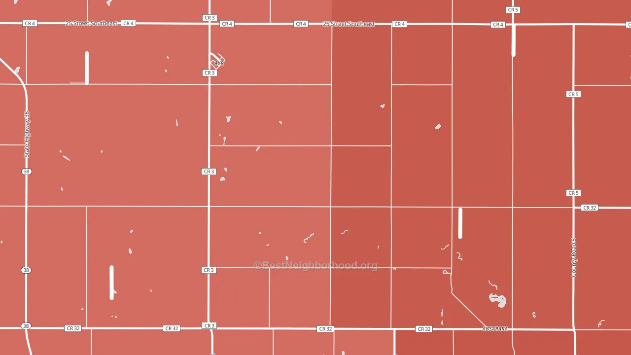 58007, ND block-group political-lean map