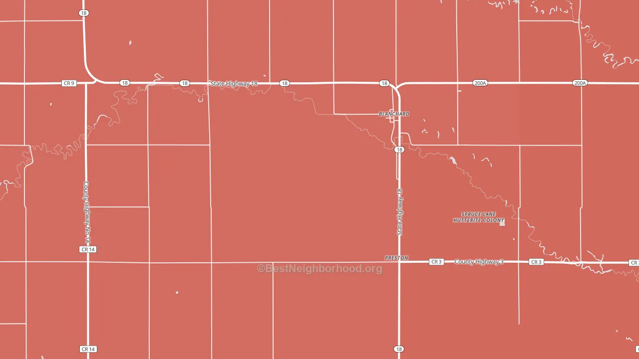 58009, ND block-group political-lean map