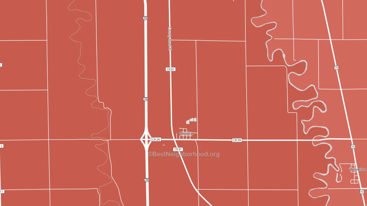 58015, ND block-group political-lean map