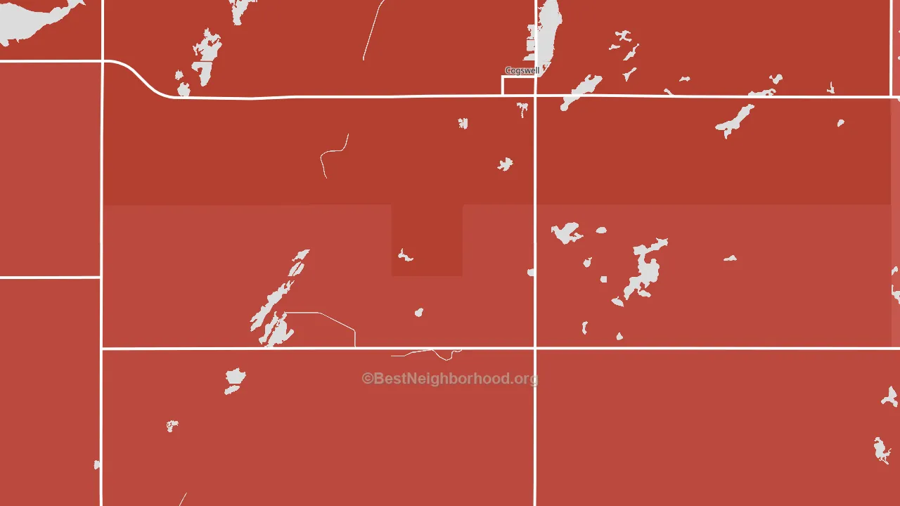 58017, ND block-group political-lean map