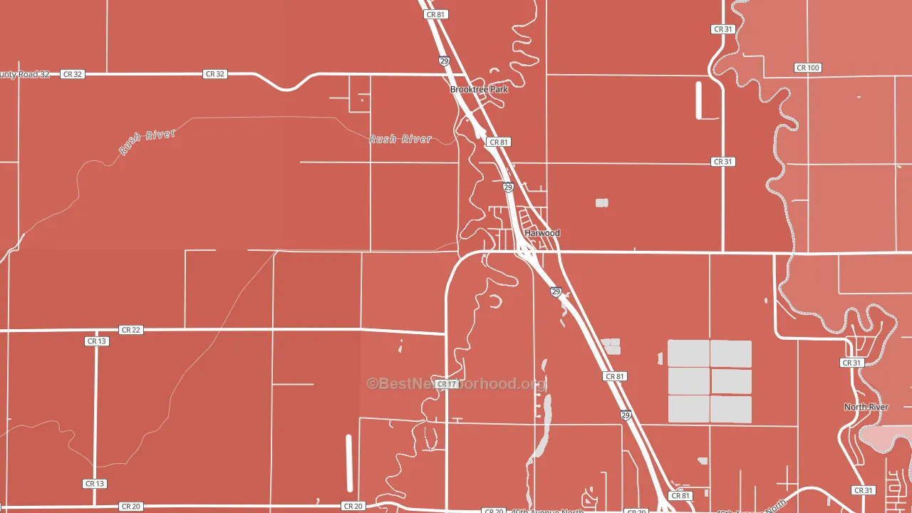 58042, ND block-group political-lean map