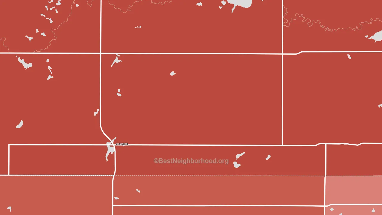 58043, ND block-group political-lean map