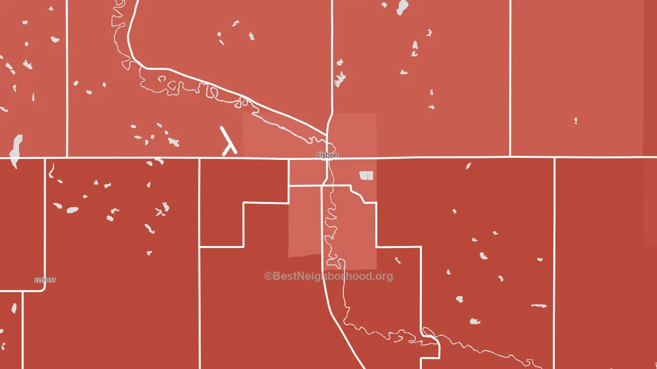 58054, ND block-group political-lean map