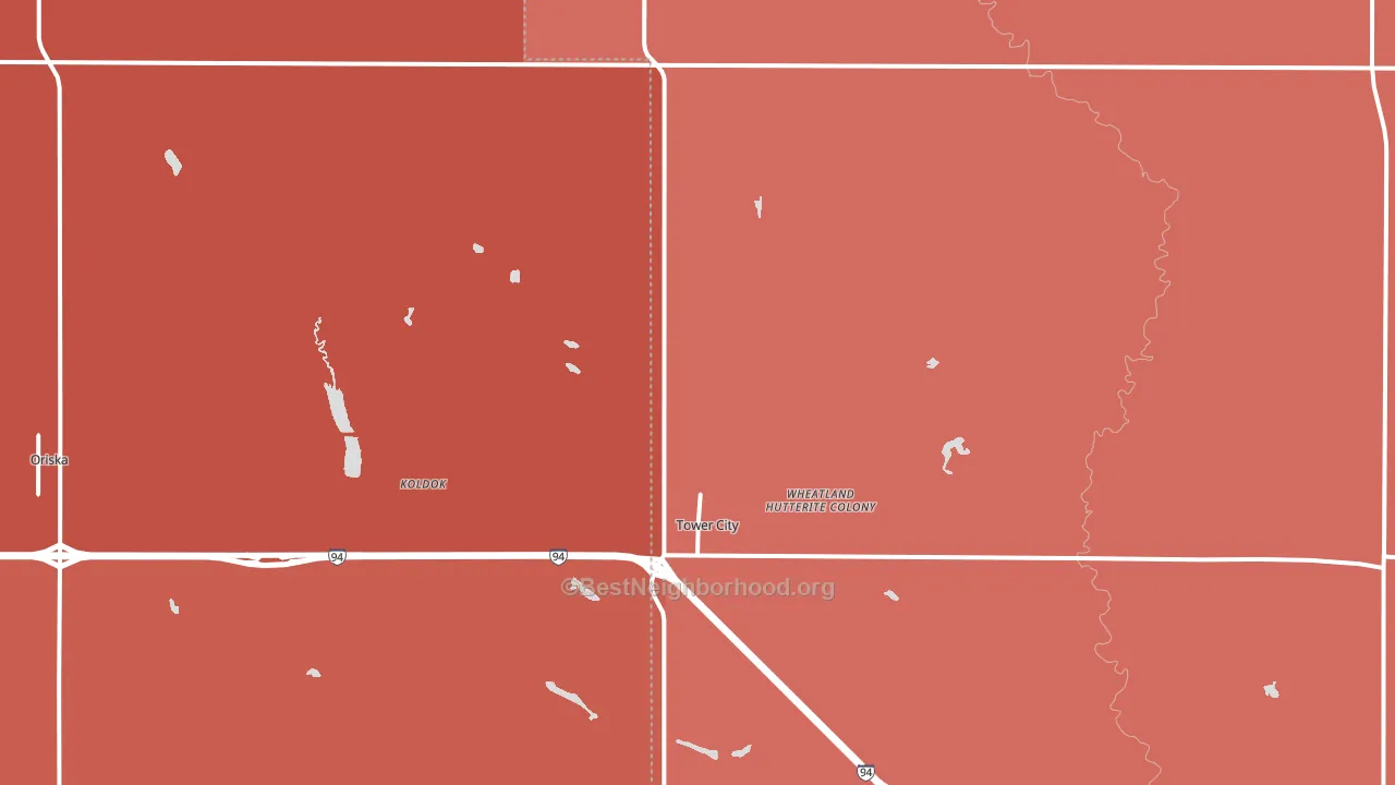 58071, ND block-group political-lean map