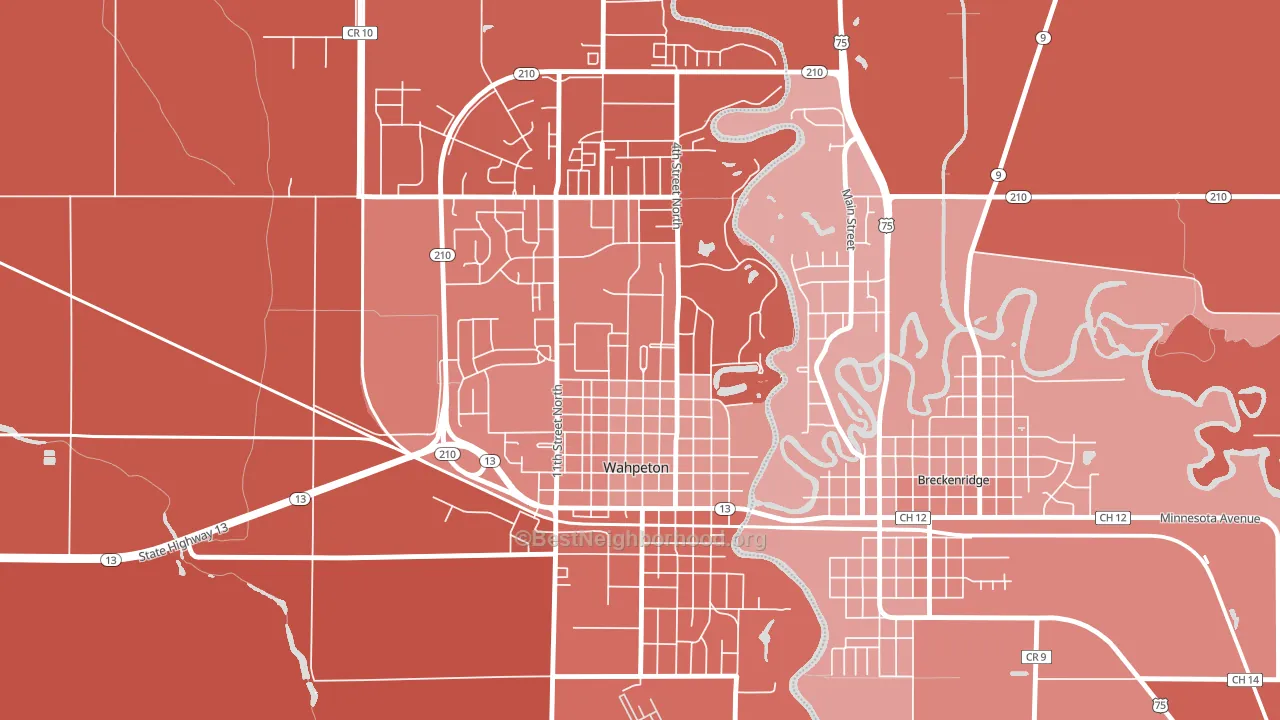 58076, ND block-group political-lean map