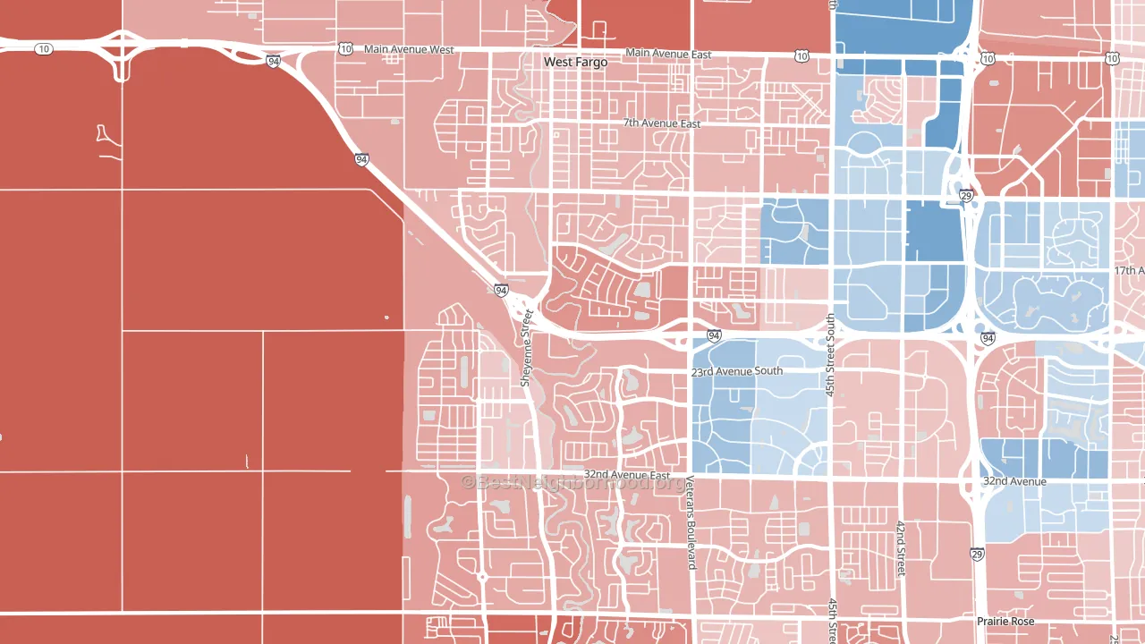 58078, ND block-group political-lean map