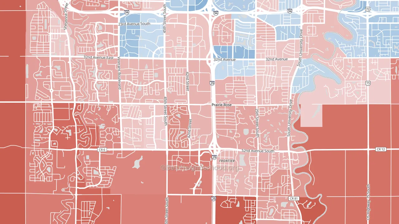 58104, ND block-group political-lean map
