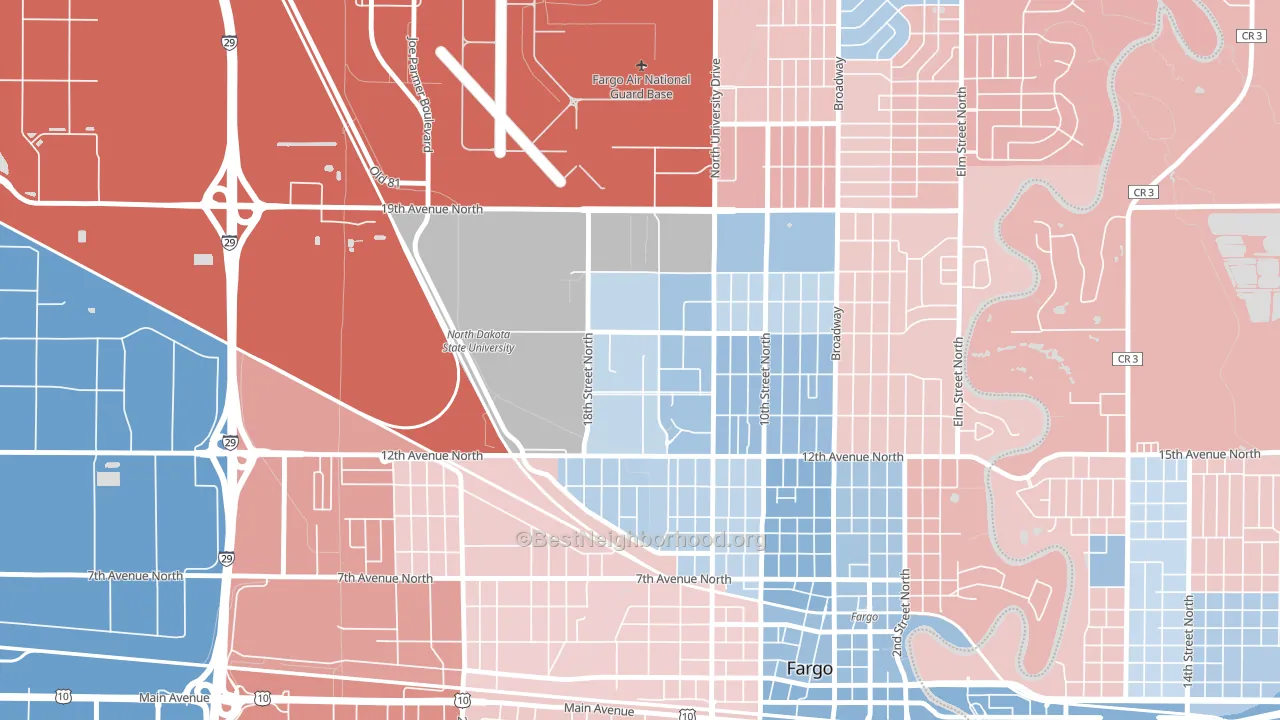 58105, ND block-group political-lean map