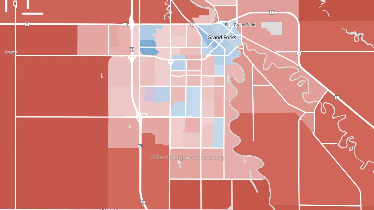 58201, ND block-group political-lean map