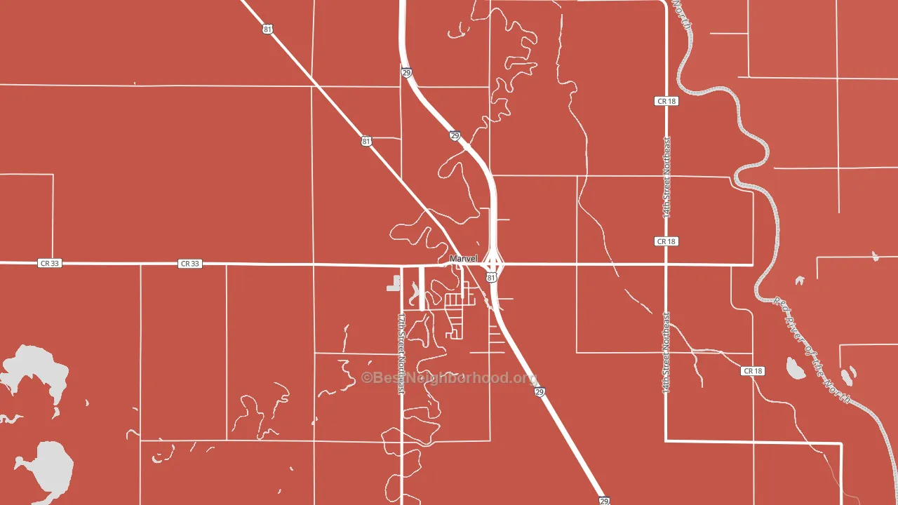 58256, ND block-group political-lean map