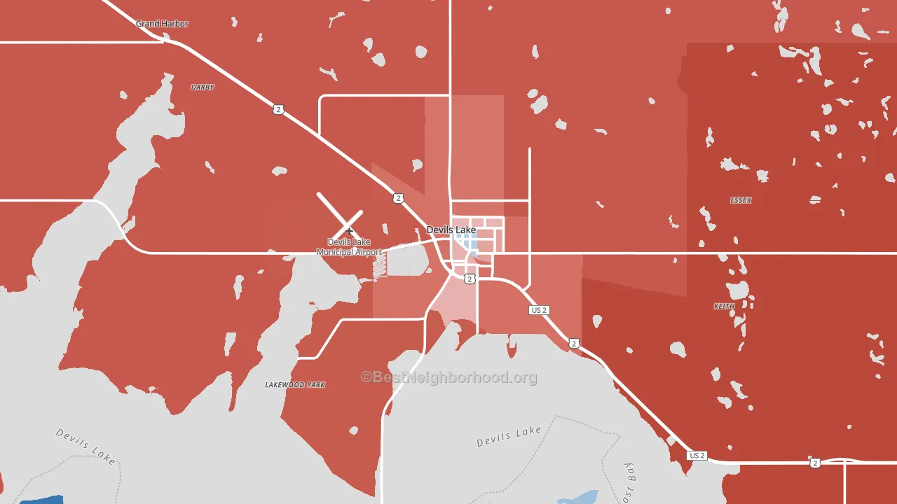 58301, ND block-group political-lean map