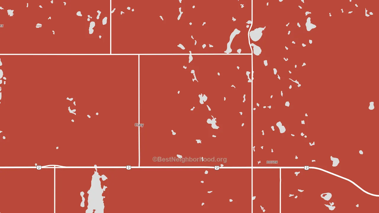 58327, ND block-group political-lean map