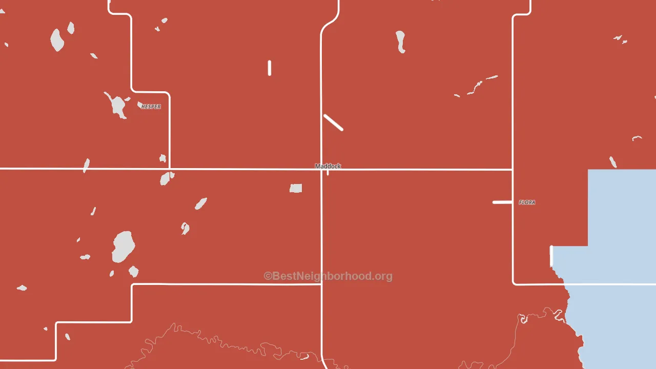 58348, ND block-group political-lean map