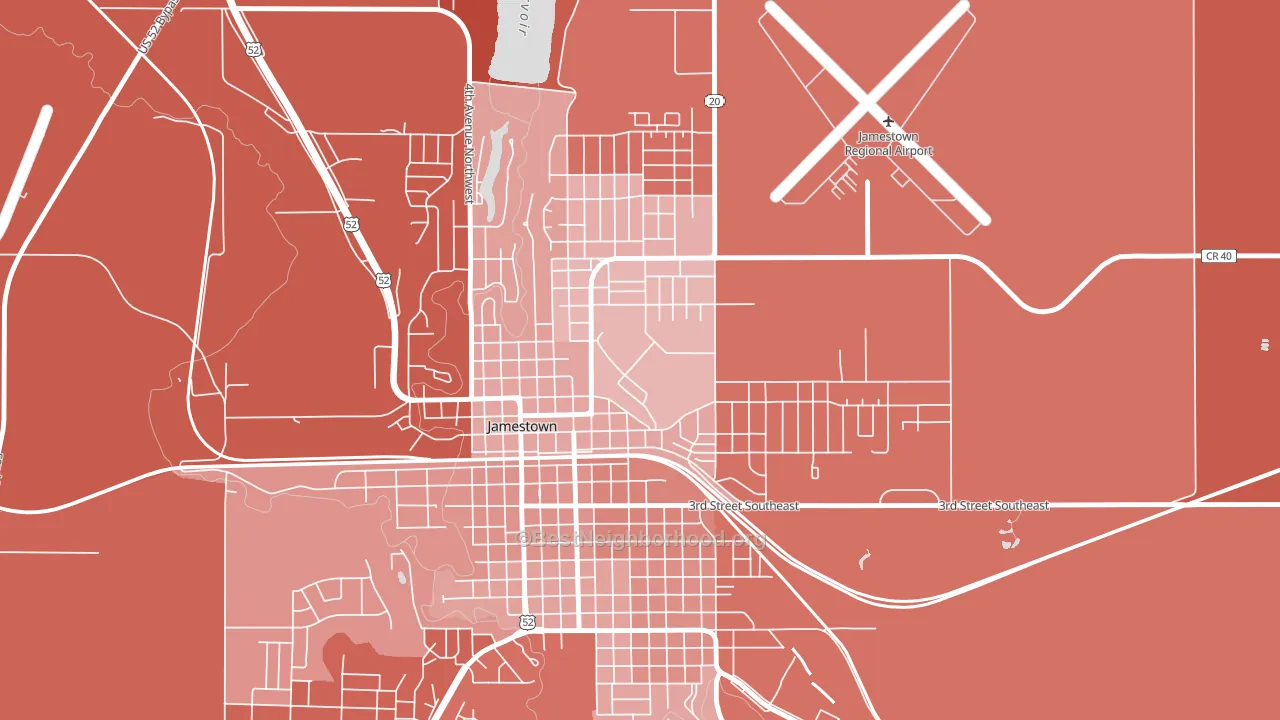 58405, ND block-group political-lean map