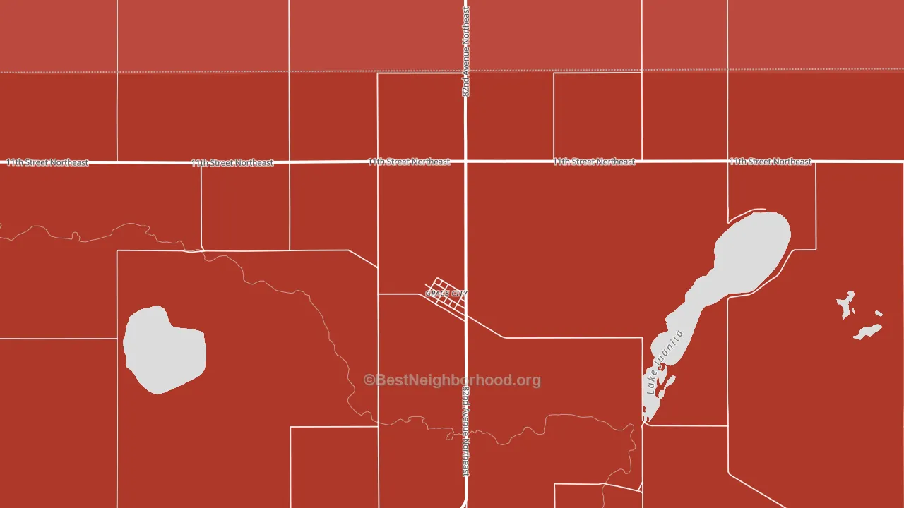 58445, ND block-group political-lean map