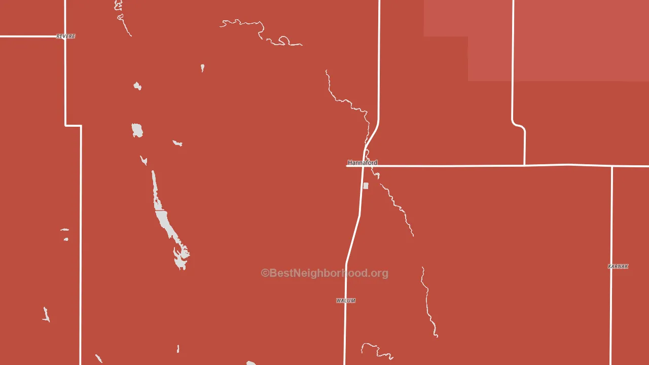 58448, ND block-group political-lean map