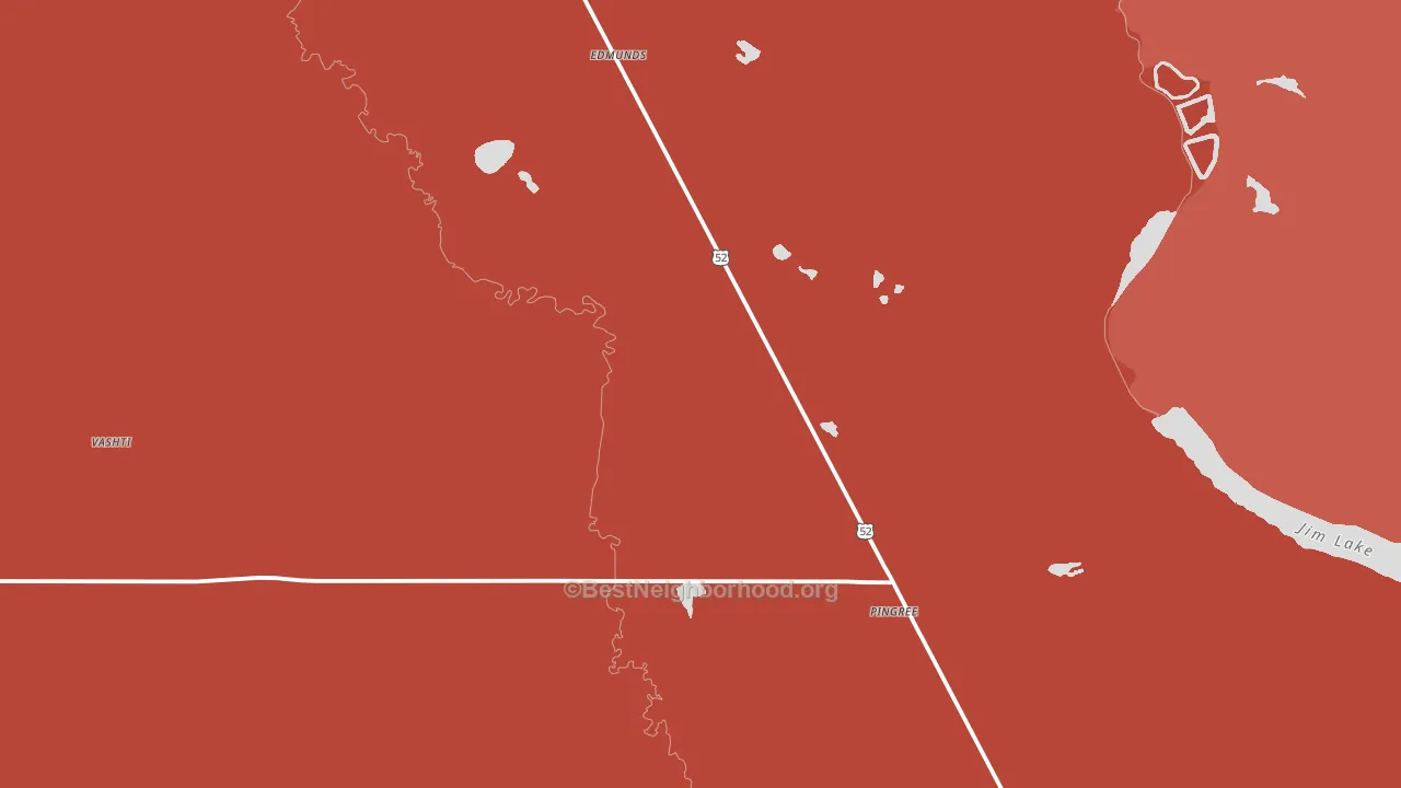 58476, ND block-group political-lean map