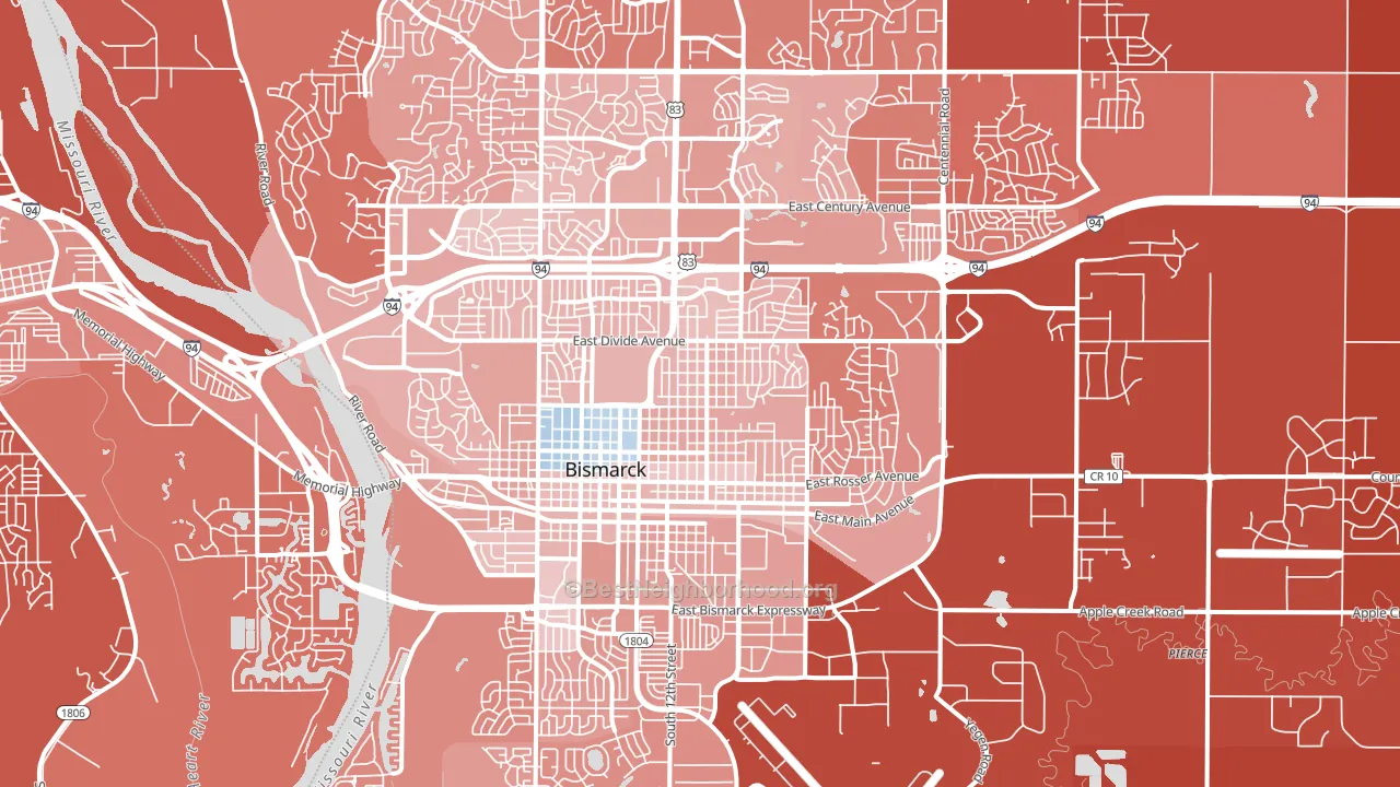 58501, ND block-group political-lean map