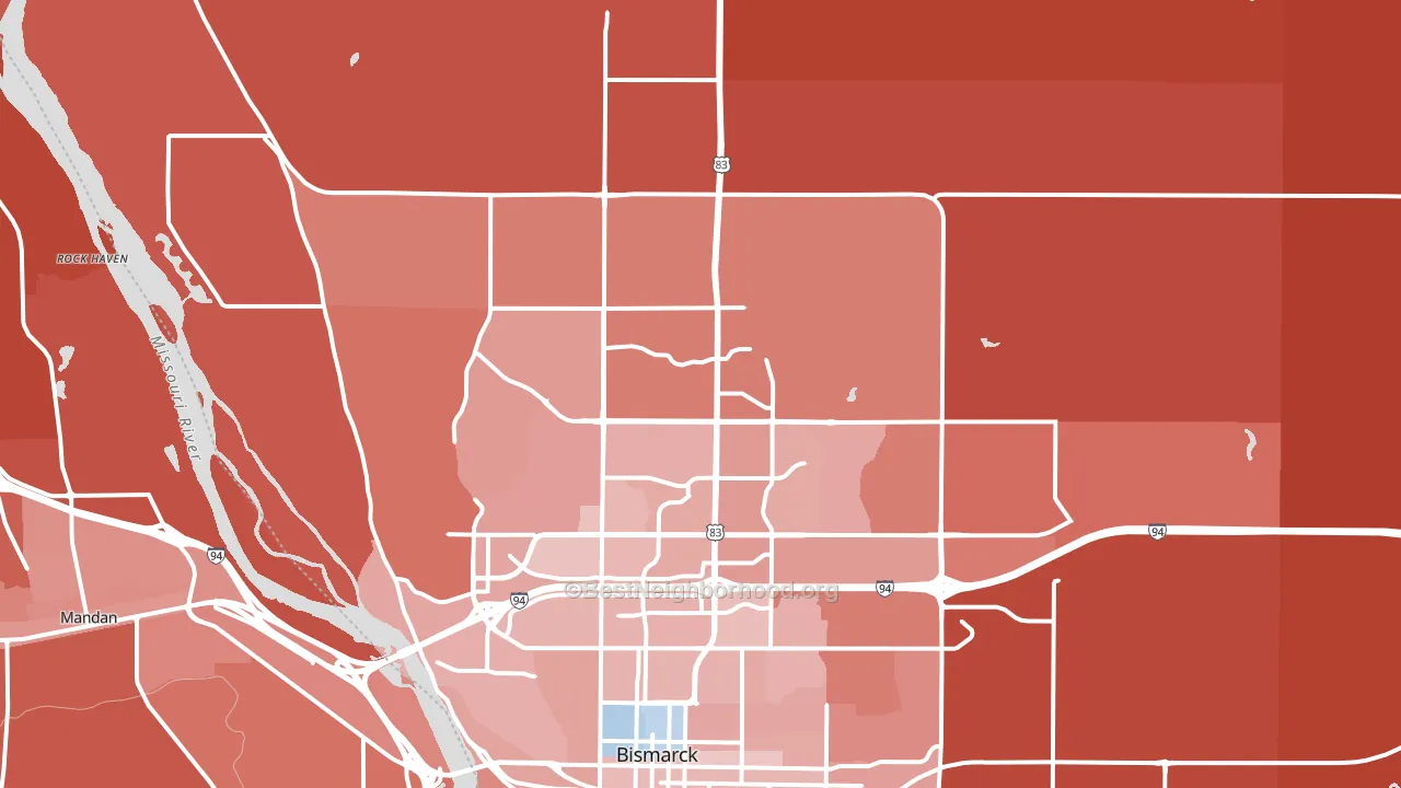 58503, ND block-group political-lean map