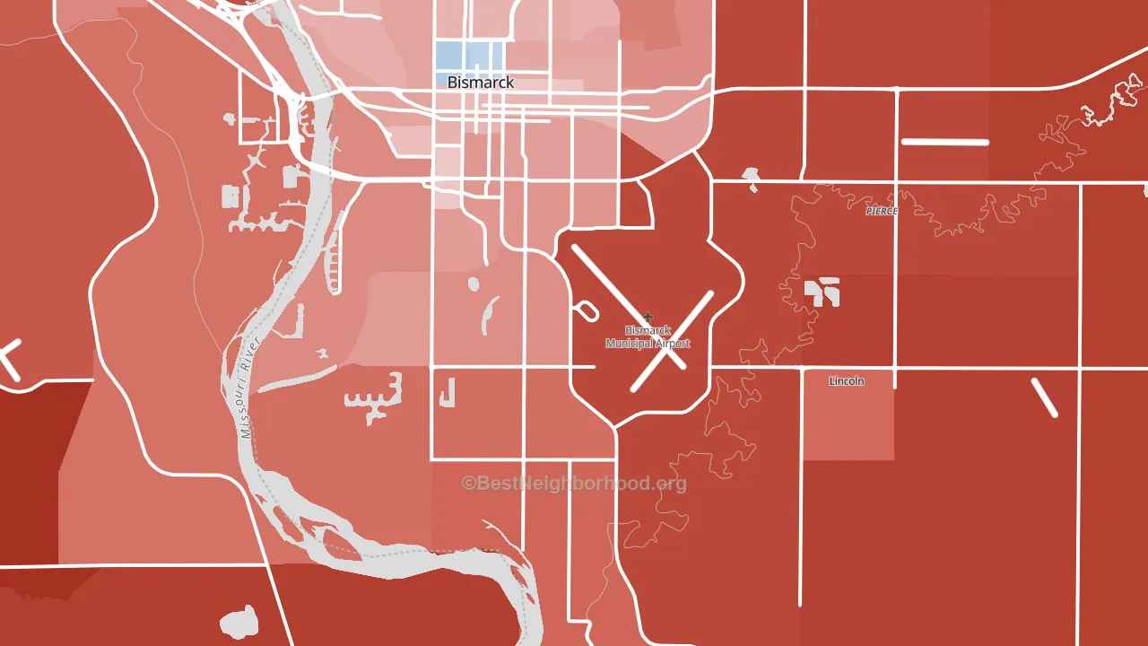 58504, ND block-group political-lean map
