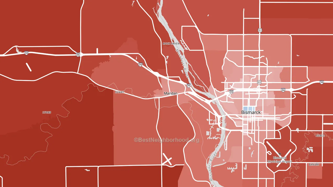 58554, ND block-group political-lean map