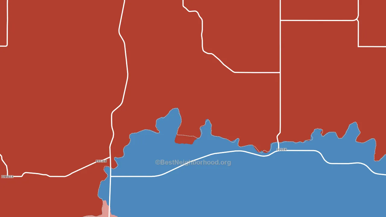 58570, ND block-group political-lean map