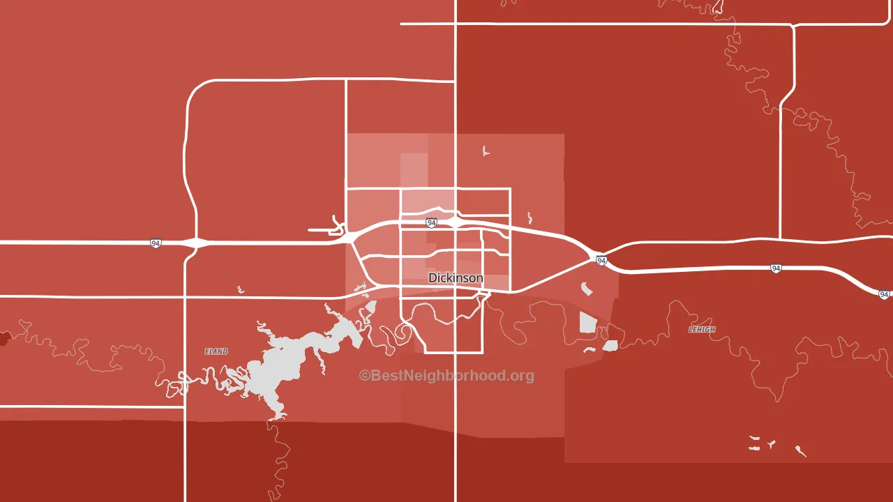 58601, ND block-group political-lean map