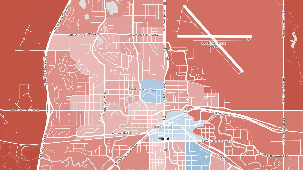 58707, ND block-group political-lean map
