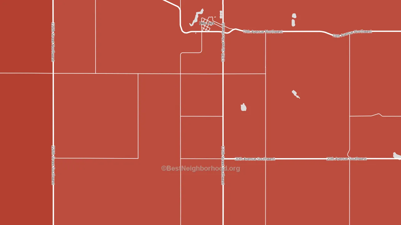 58733, ND block-group political-lean map
