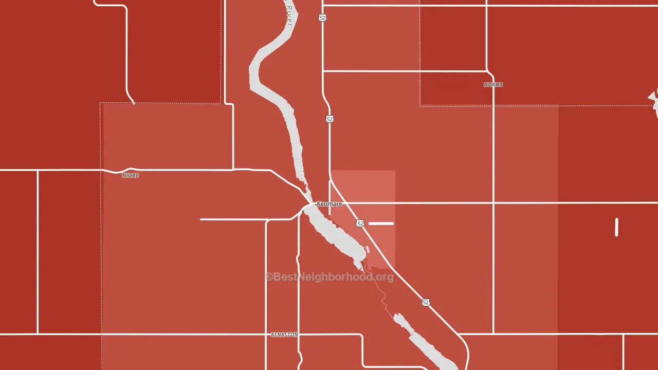 58746, ND block-group political-lean map