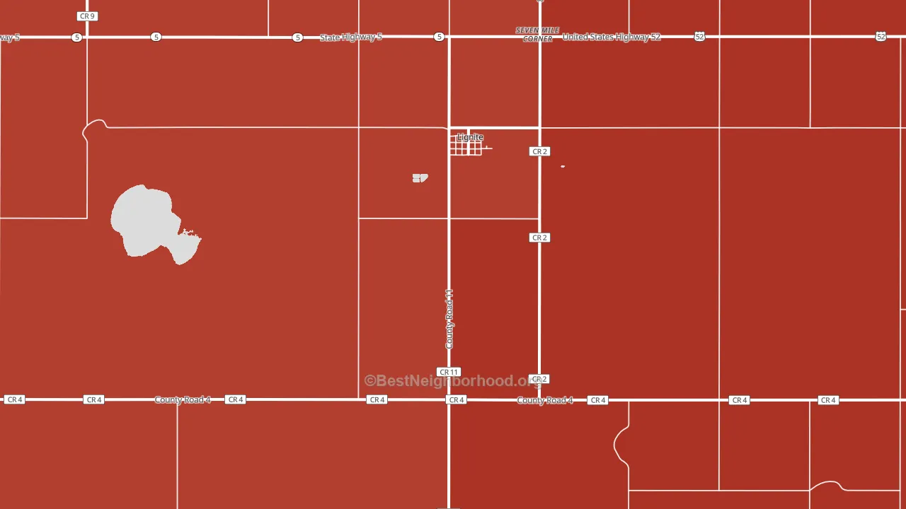 58752, ND block-group political-lean map