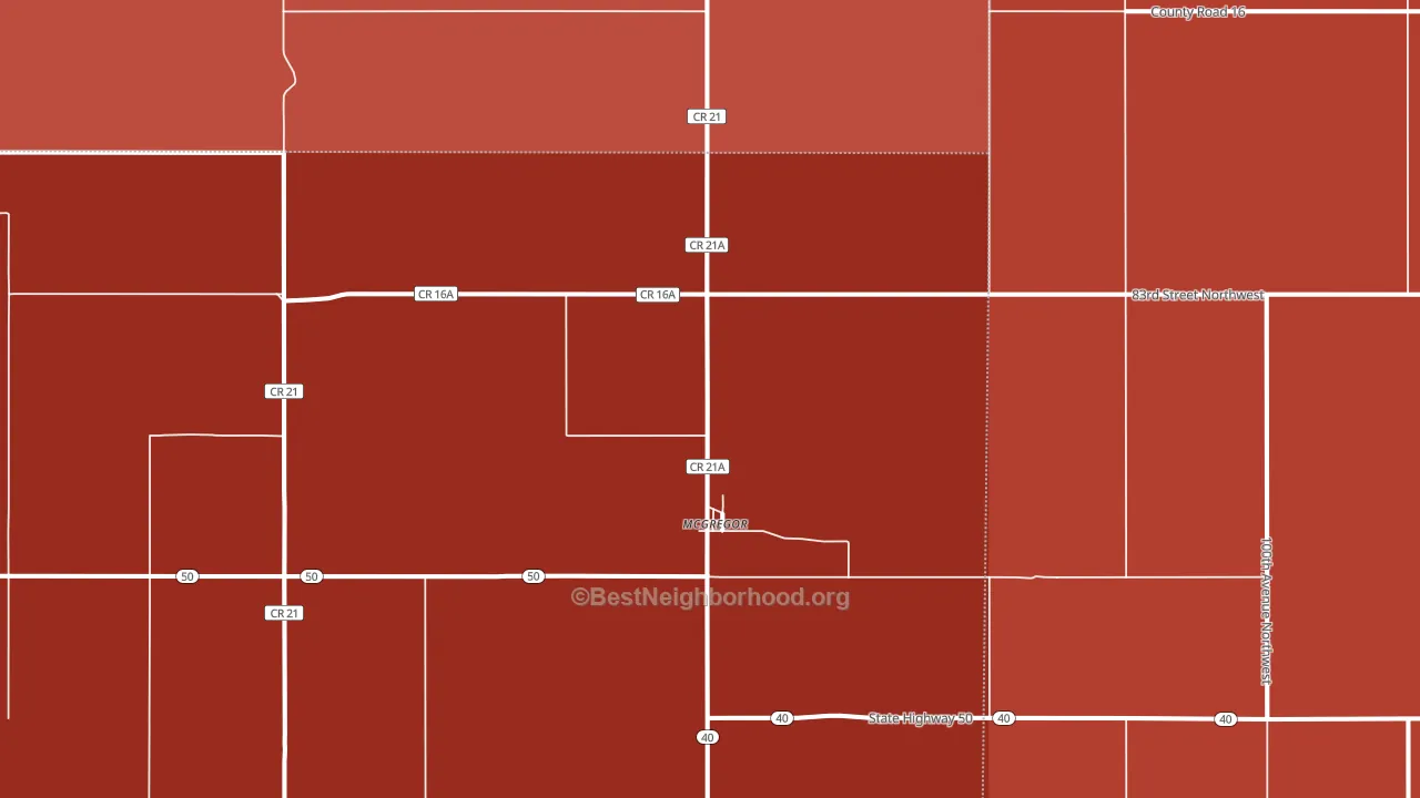 58755, ND block-group political-lean map