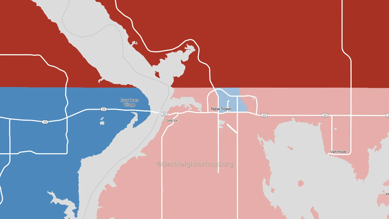 58763, ND block-group political-lean map