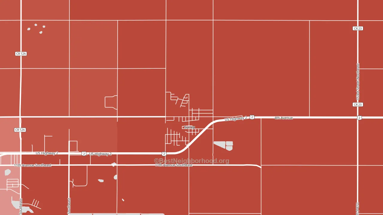 58785, ND block-group political-lean map